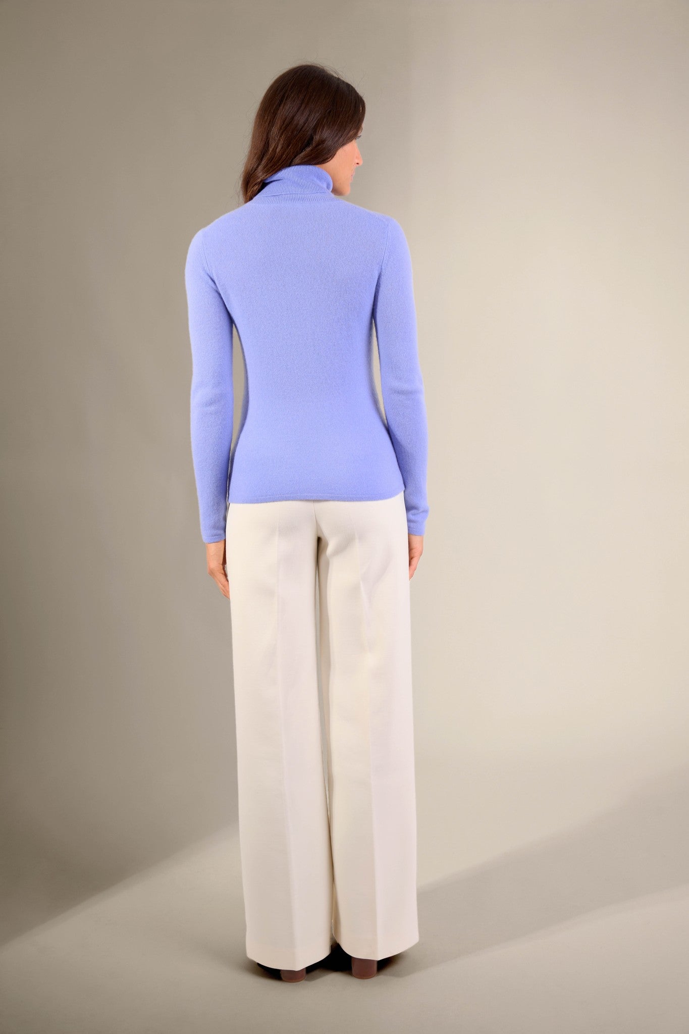 ashley pull col roulé bleu pastel 100% cachemire