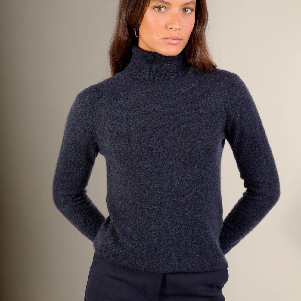 ashley pull col roulé caviar 100% cachemire