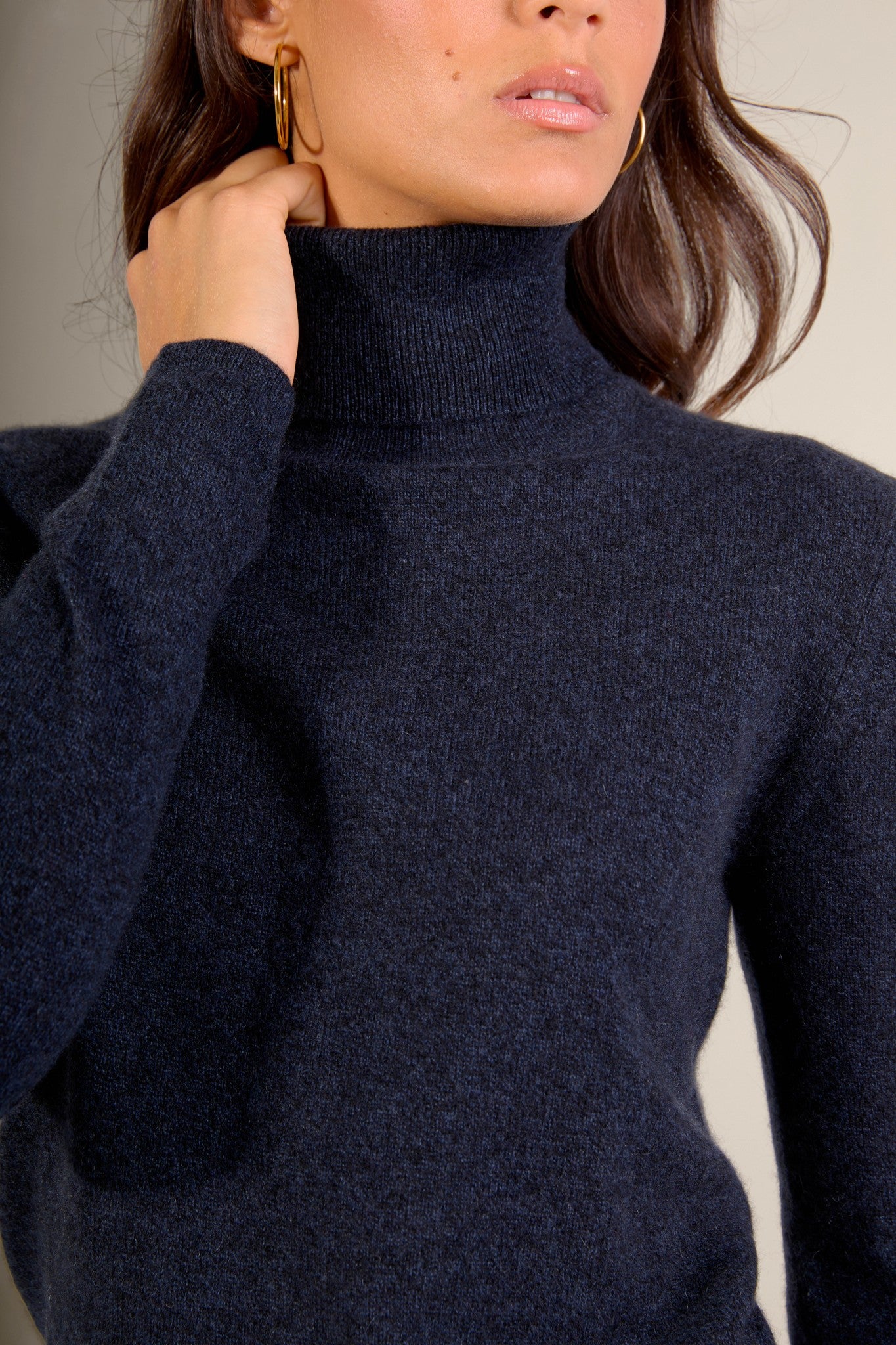 ashley pull col roulé caviar 100% cachemire