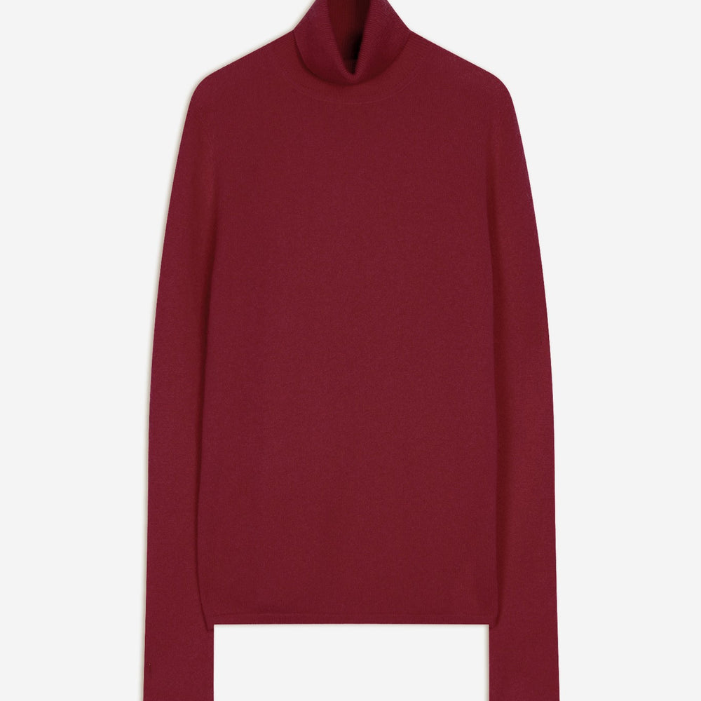 ashley pull col roulé cerise 100% cachemire