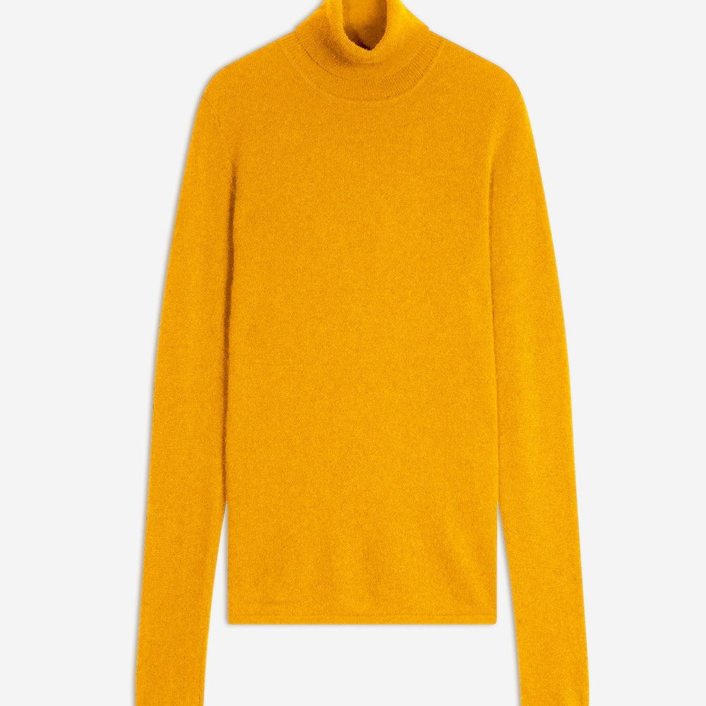 ashley pull col roulé curcuma 100% cachemire