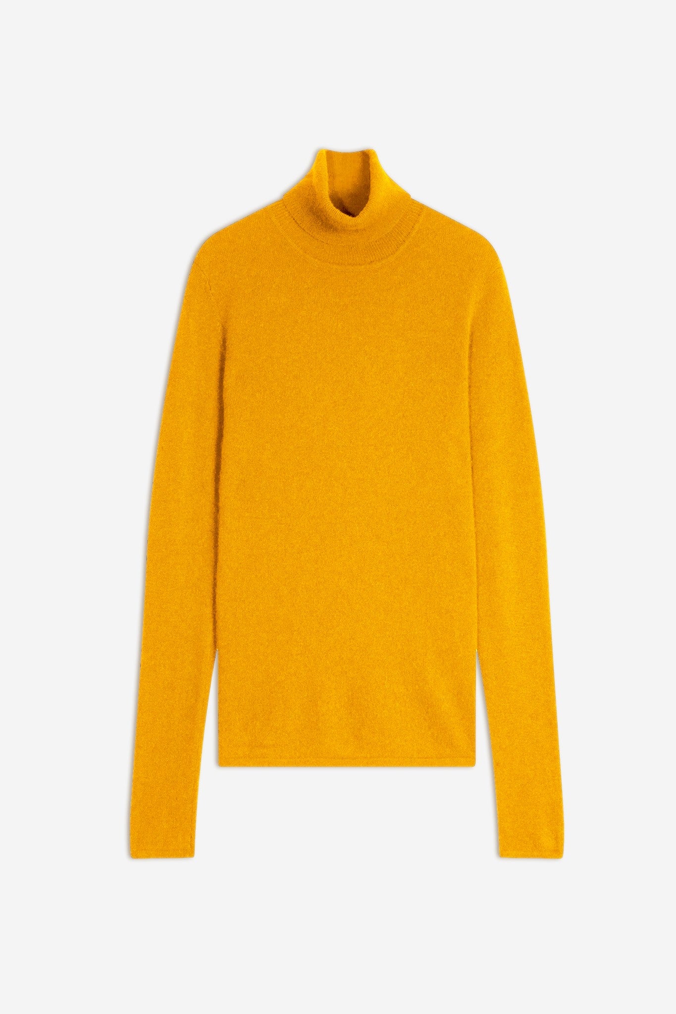 ashley pull col roulé curcuma 100% cachemire