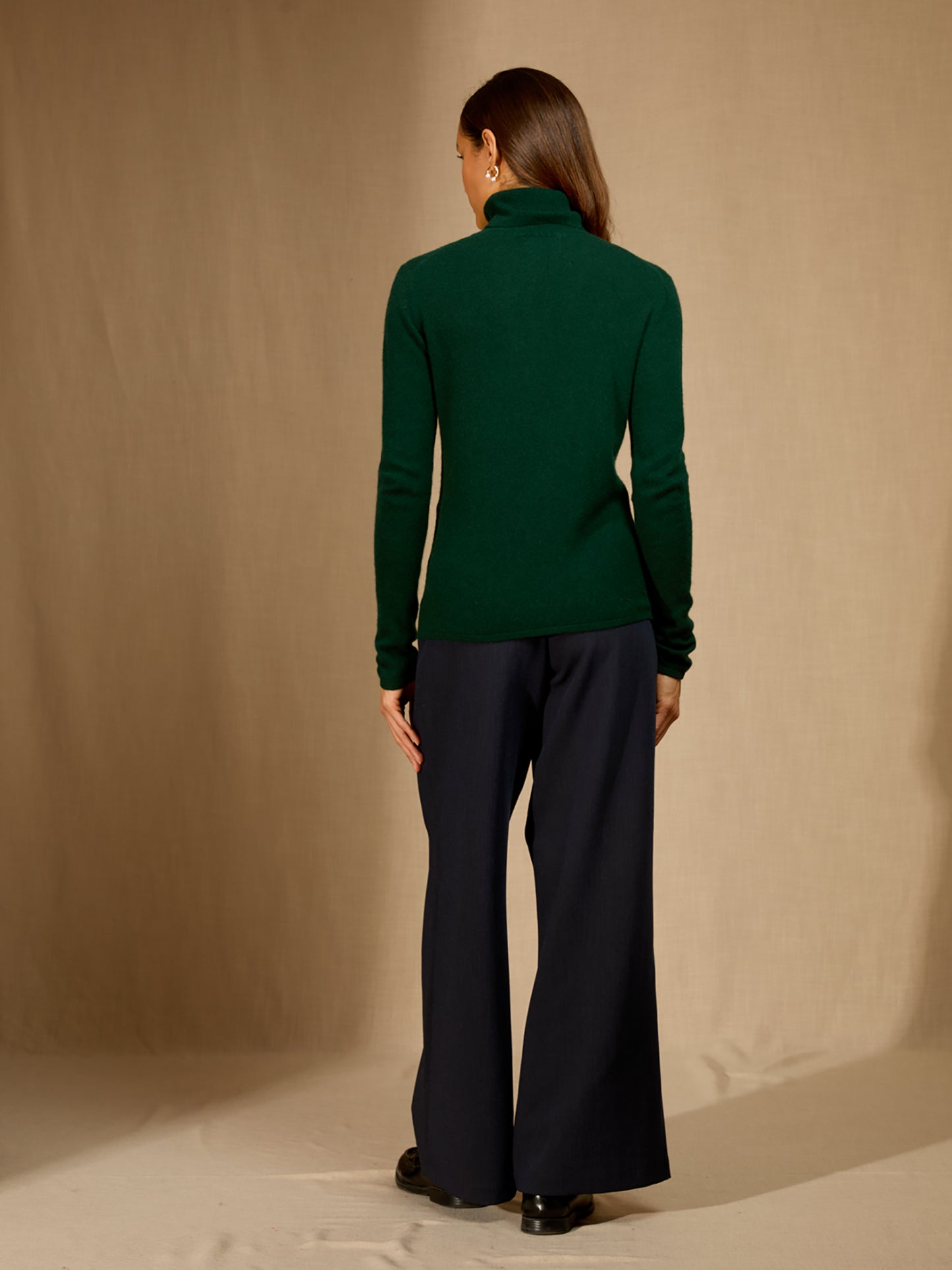 ASHLEY pull col roulé cyprès 100% cachemire