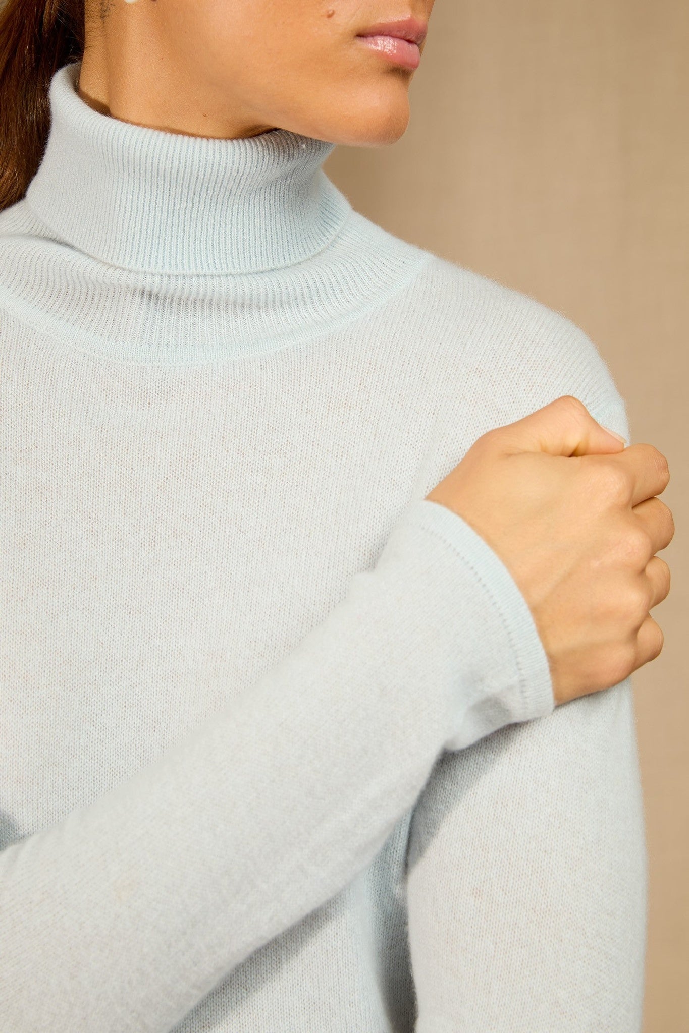 ashley pull col roulé givre 100% cachemire