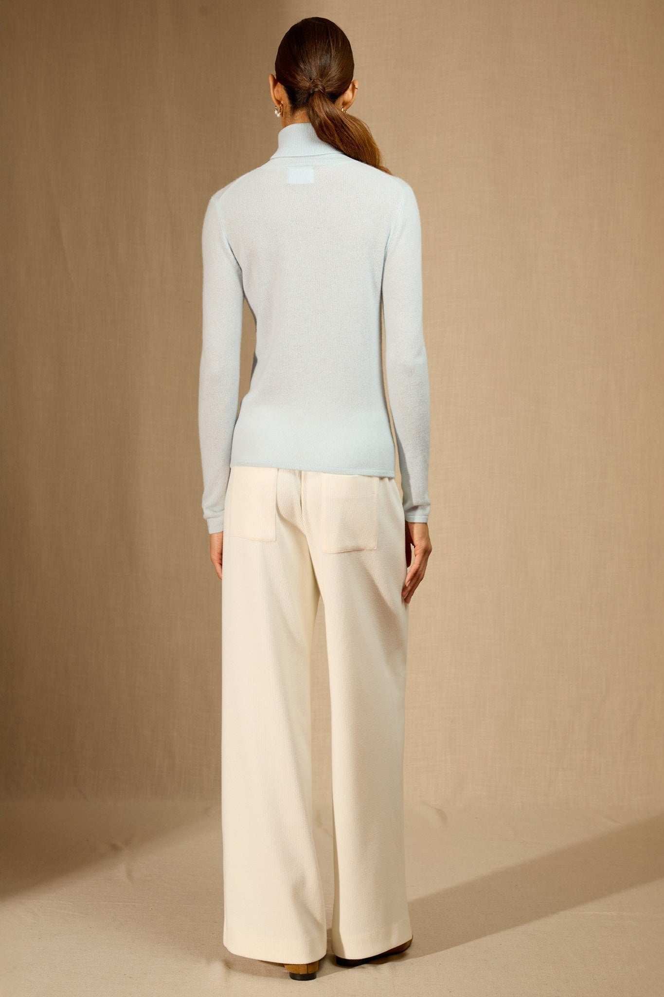 ashley pull col roulé givre 100% cachemire