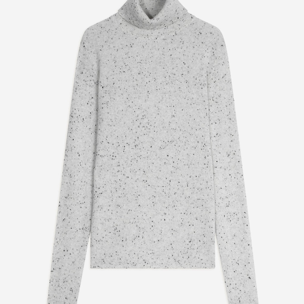 ashley pull col roulé gris/noir 100% cachemire