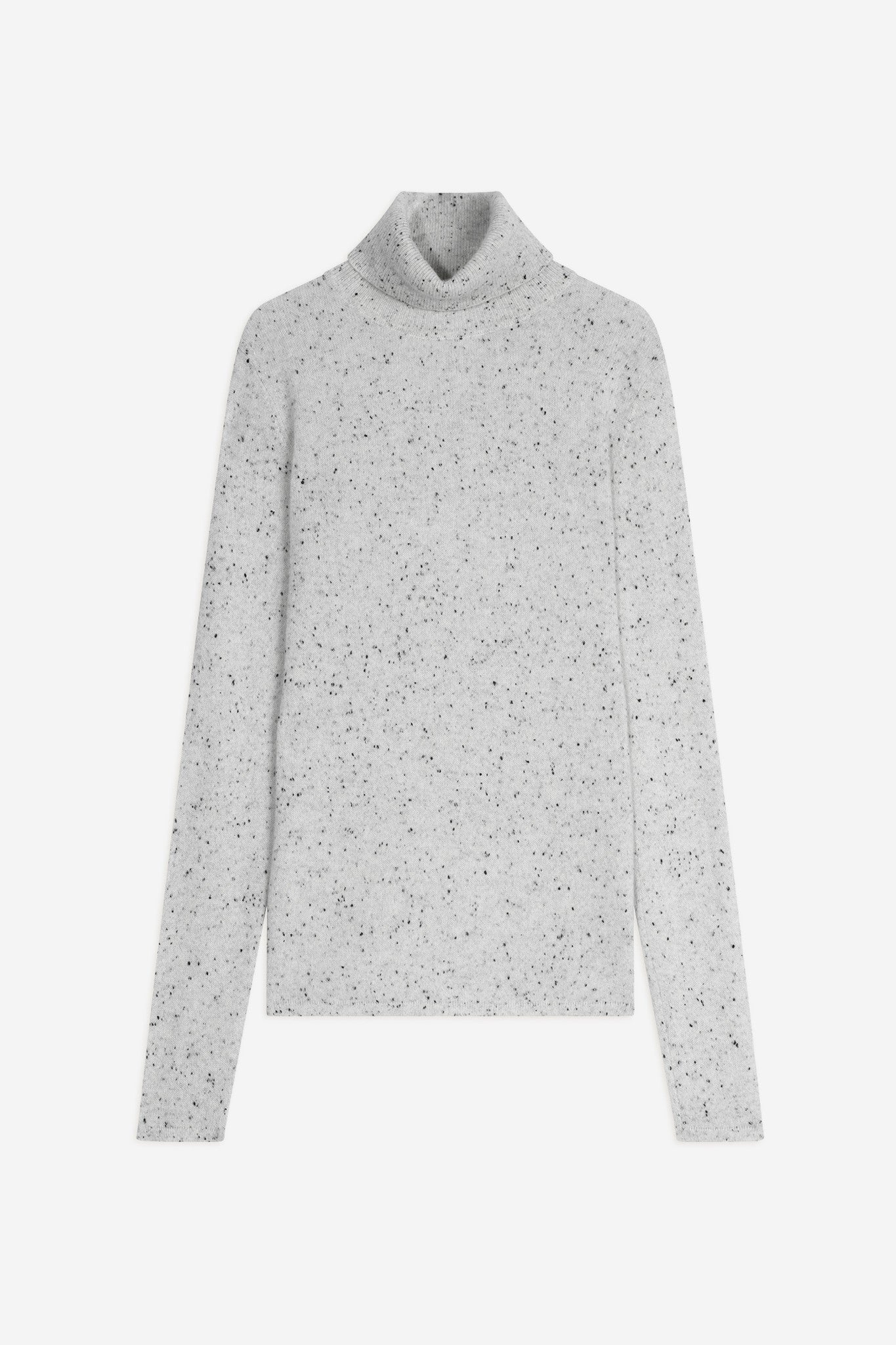 ashley pull col roulé gris/noir 100% cachemire