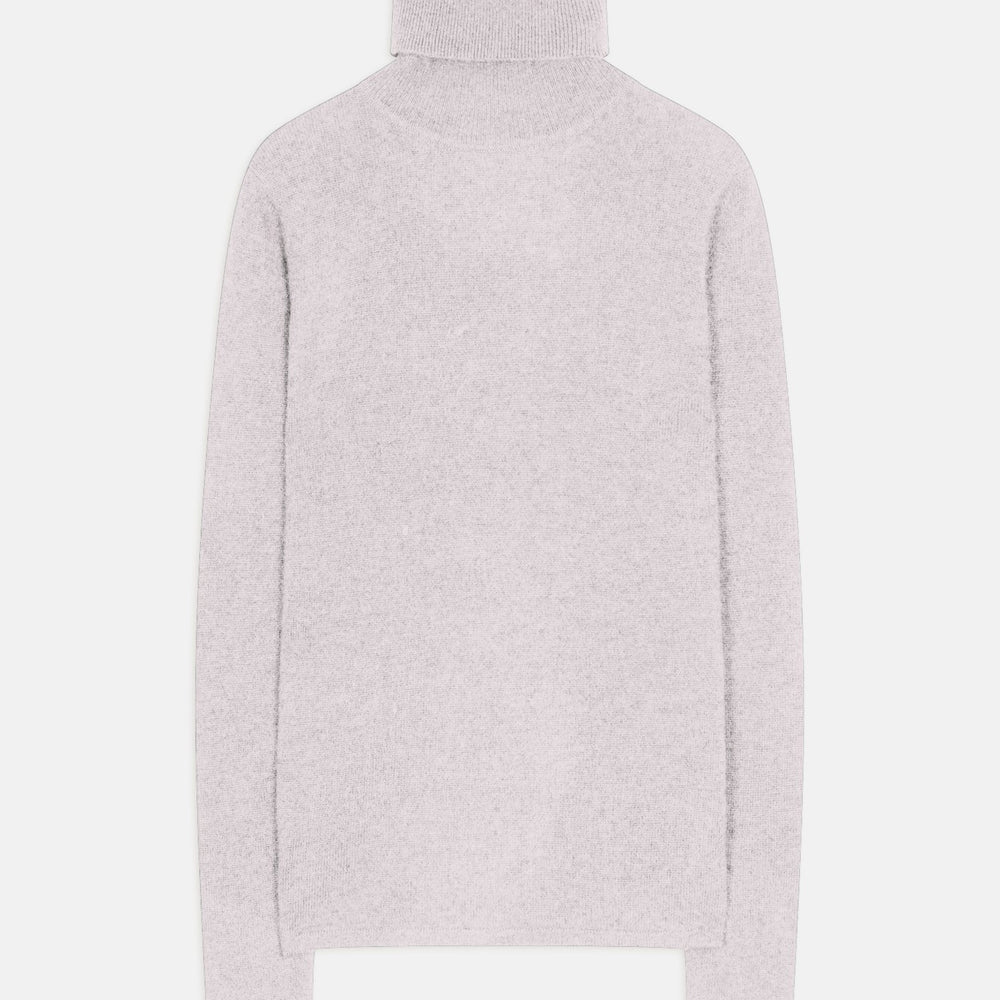 ashley pull col roulé gris perle chiné 100% cachemire