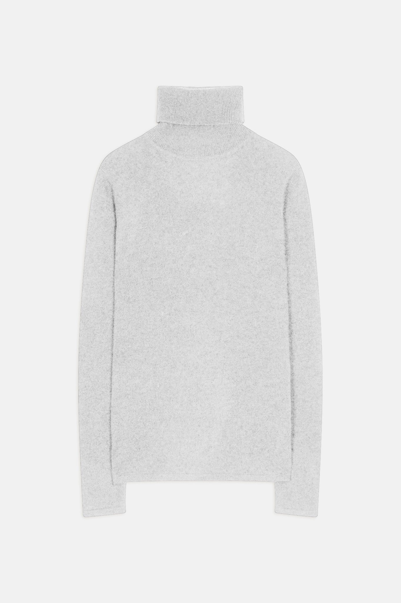 ashley pull col roulé gris perle chiné 100% cachemire