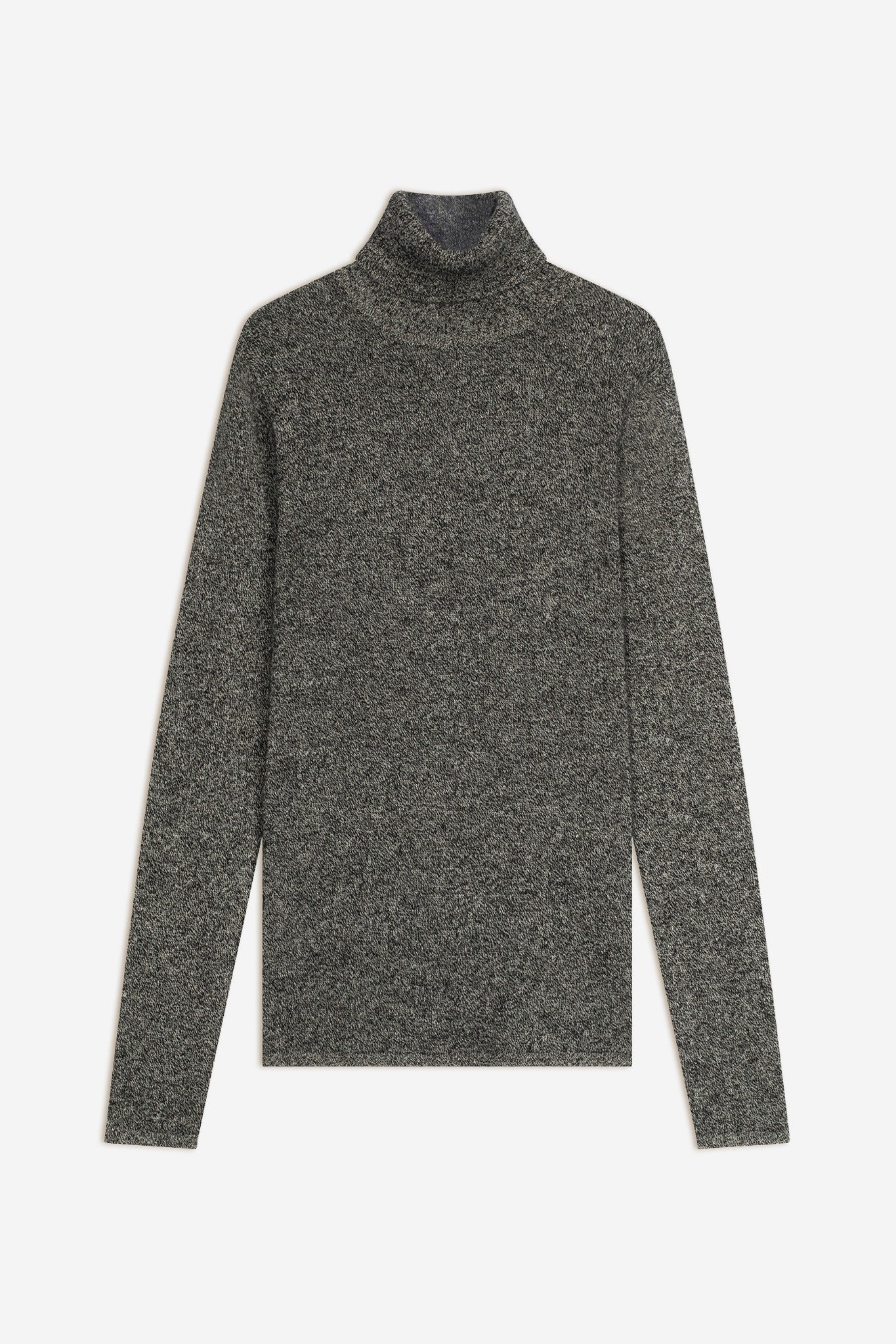 ashley pull col roulé noir/blanc 100% cachemire