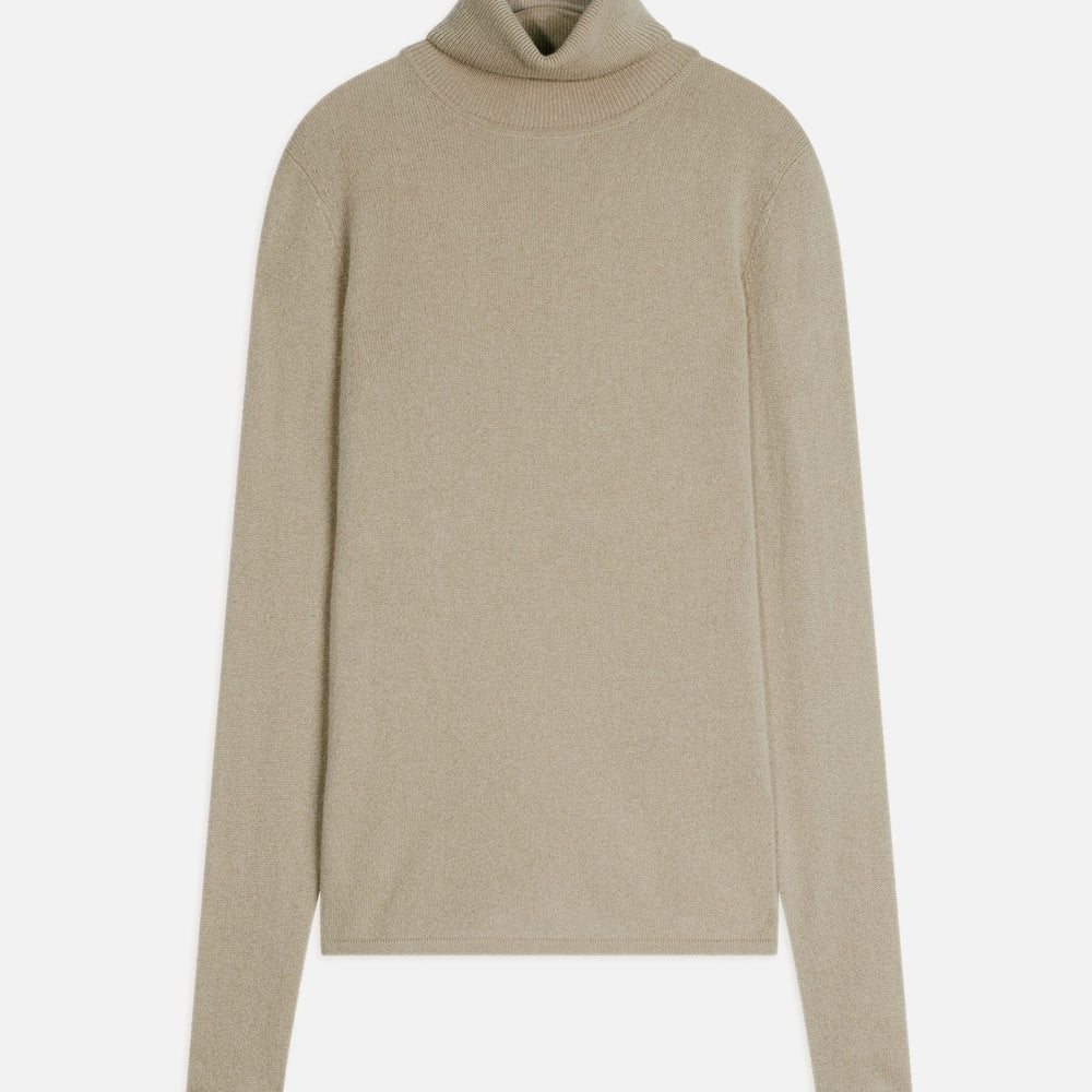 ashley pull col roulé olive 100% cachemire