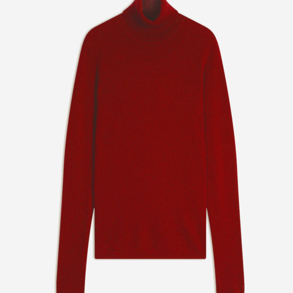 ashley pull col roulé rubis 100% cachemire