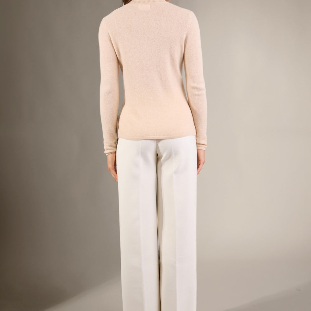 ashley pull col roulé sable 100% cachemire