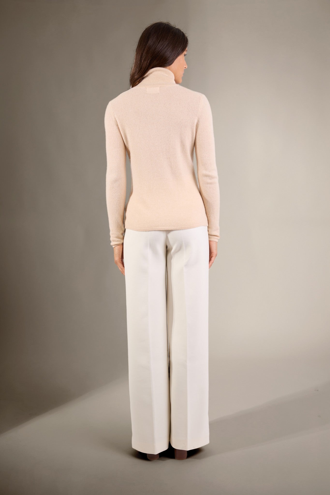 ashley pull col roulé sable 100% cachemire