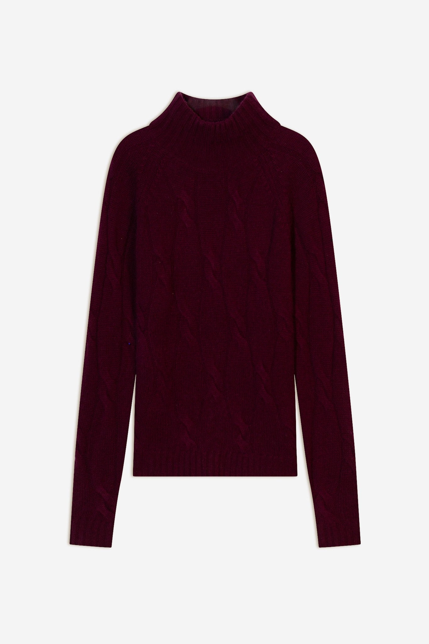 aspen pull col montant 6 fils bordeaux 100% cachemire