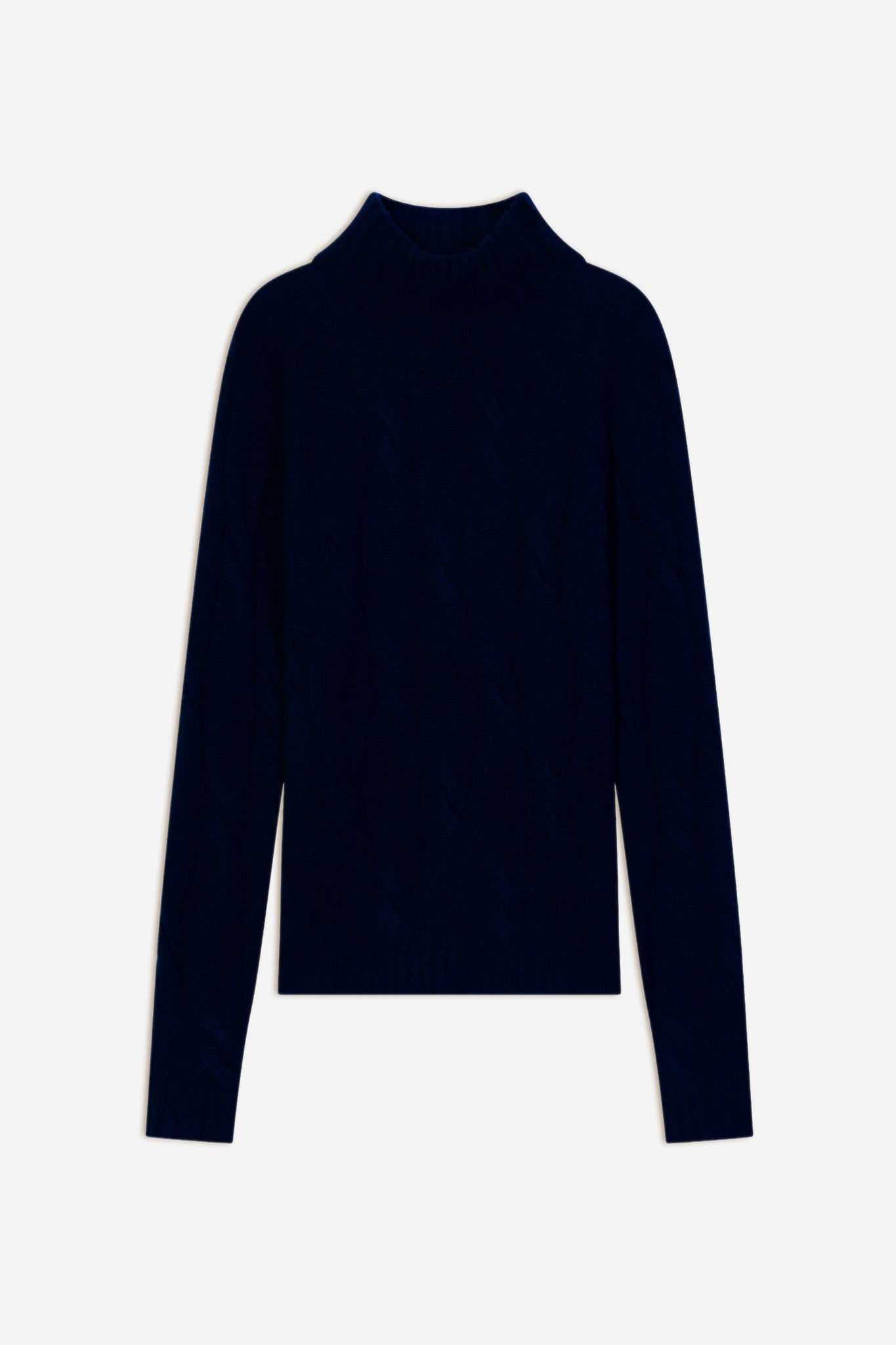 aspen pull col montant 6 fils navy 100% cachemire