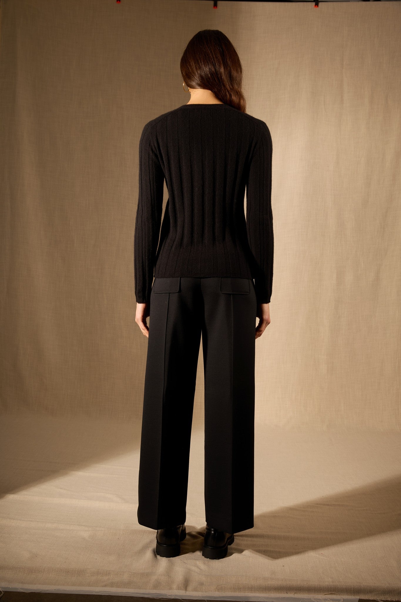 aurora cardigan col v noir 100% cachemire