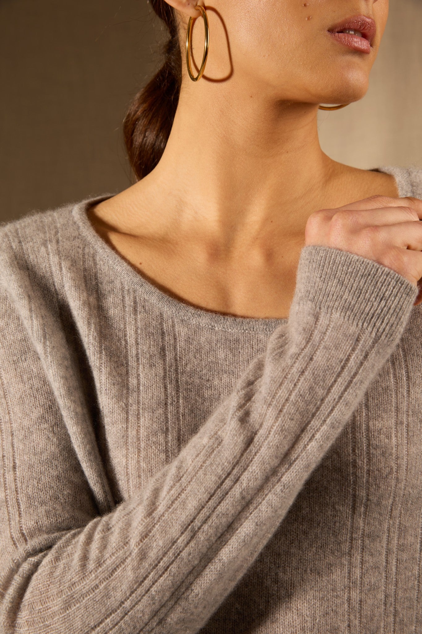 bantaskin pull col bateau nuage chiné 100% cachemire