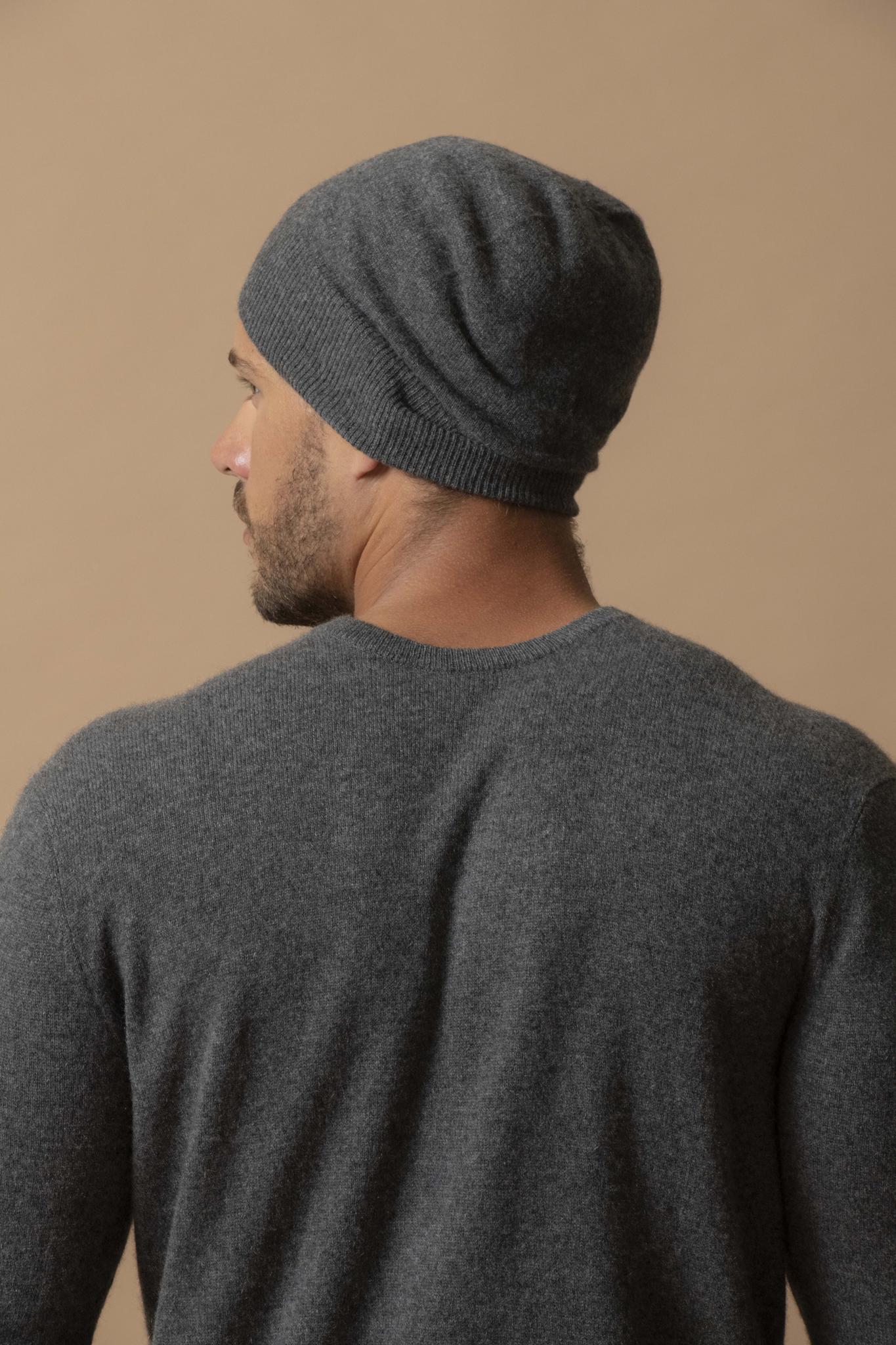 BLAKE pull col rond anthracite chiné 100% cachemire