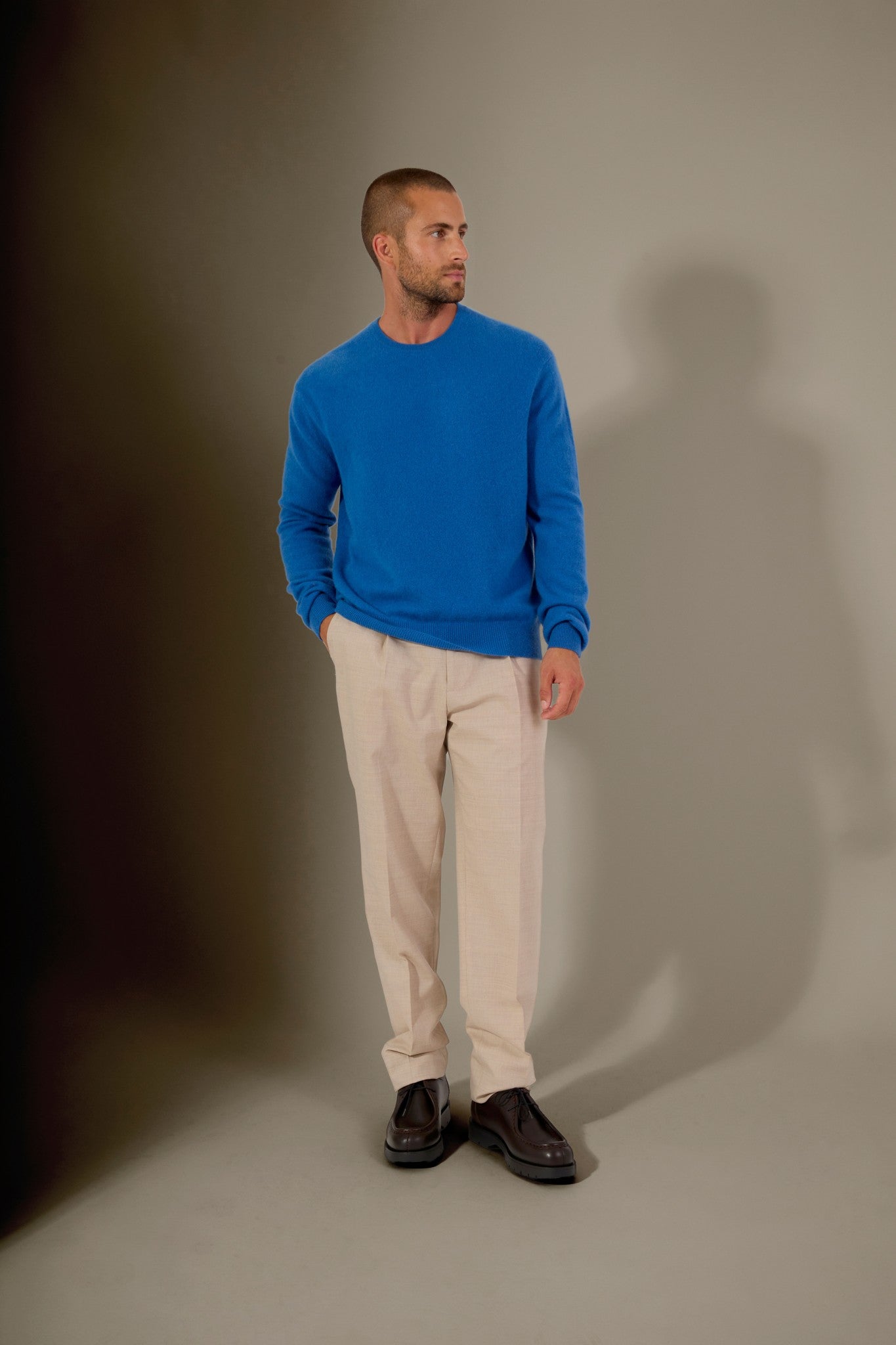 blake pull col rond ardoise 100% cachemire