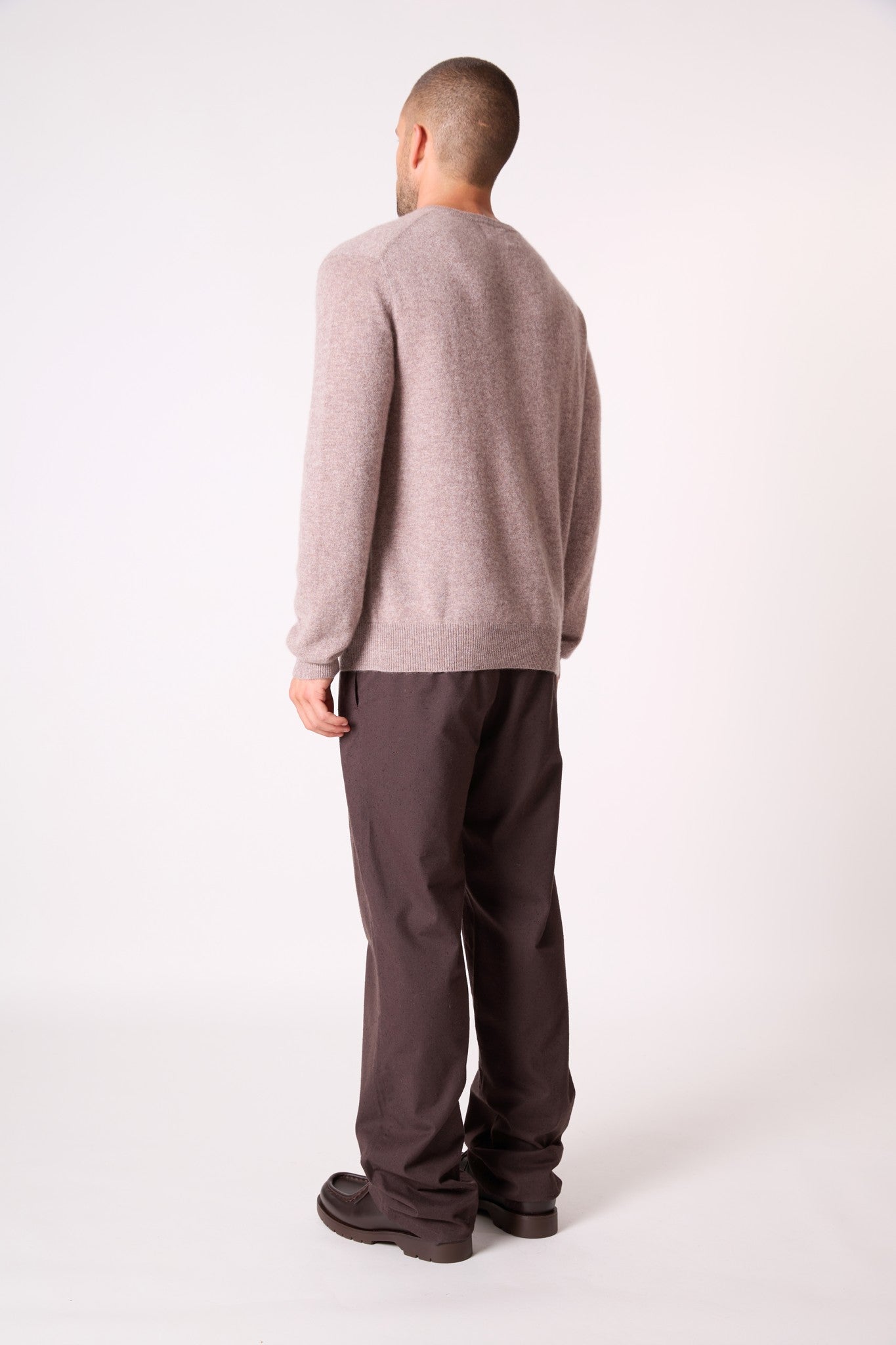 blake pull col rond caribou chiné 100% cachemire