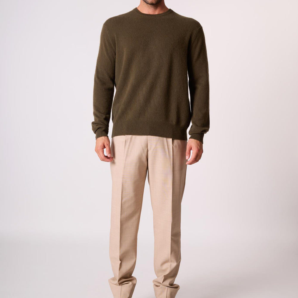 BLAKE pull col rond chatain 100% cachemire