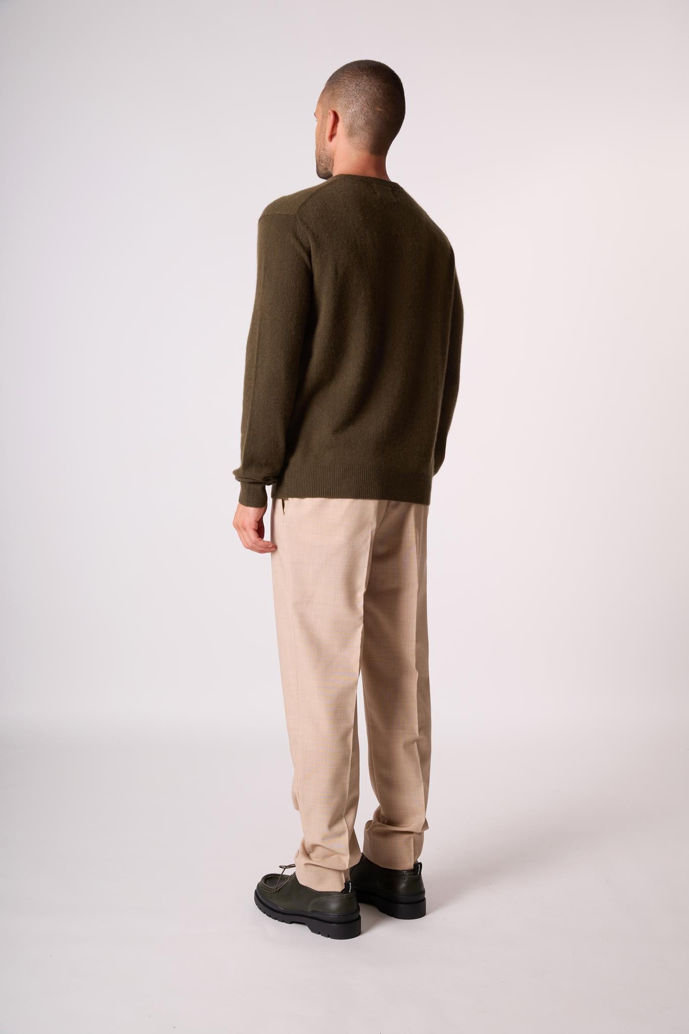 BLAKE pull col rond chatain 100% cachemire
