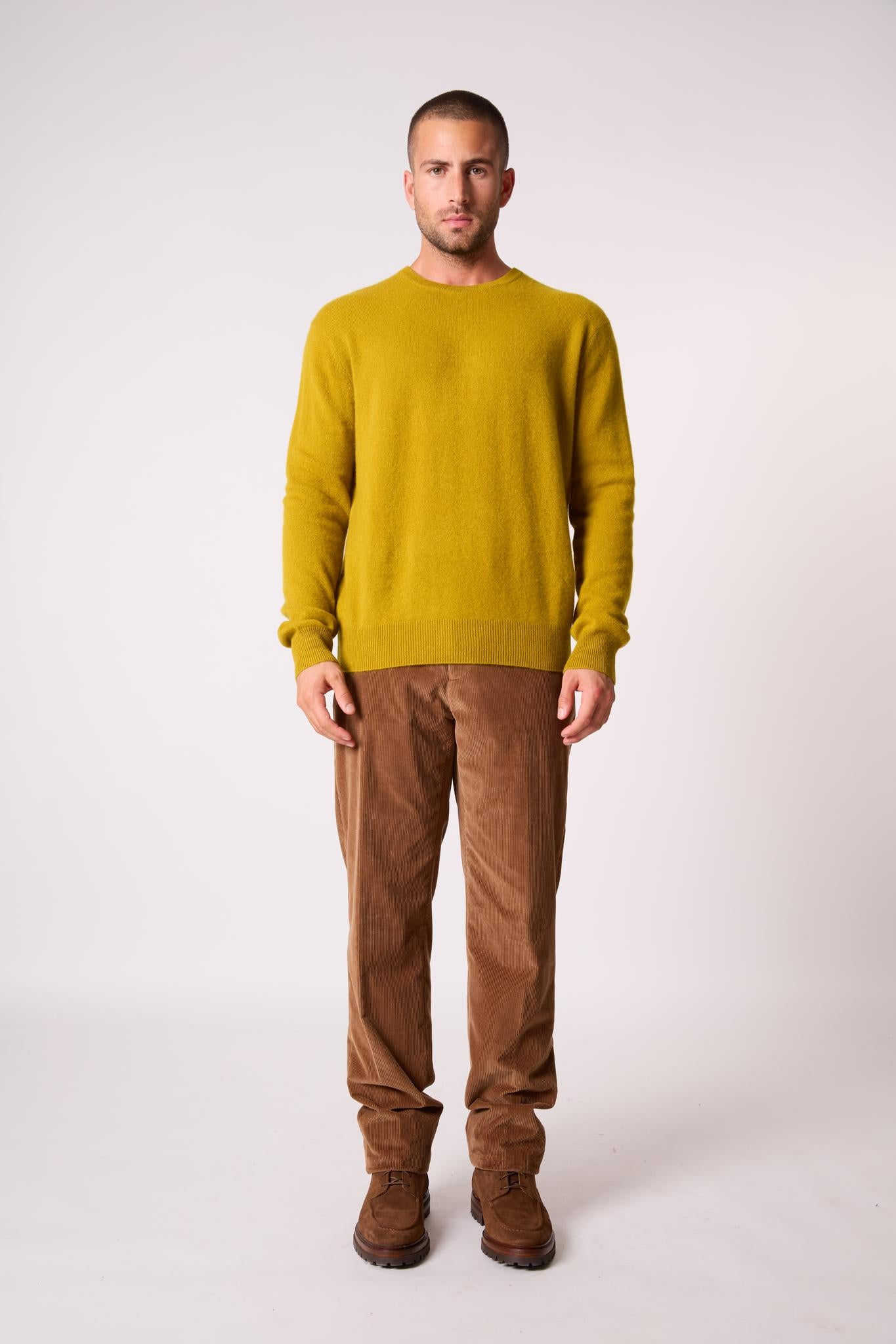 BLAKE pull col rond doré 100% cachemire