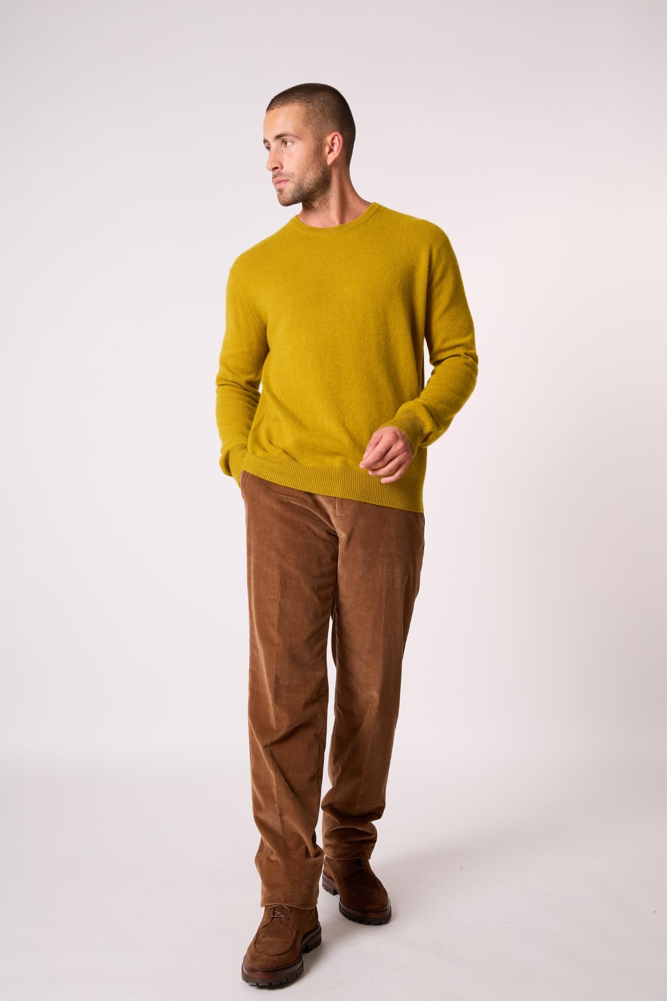 BLAKE pull col rond doré 100% cachemire