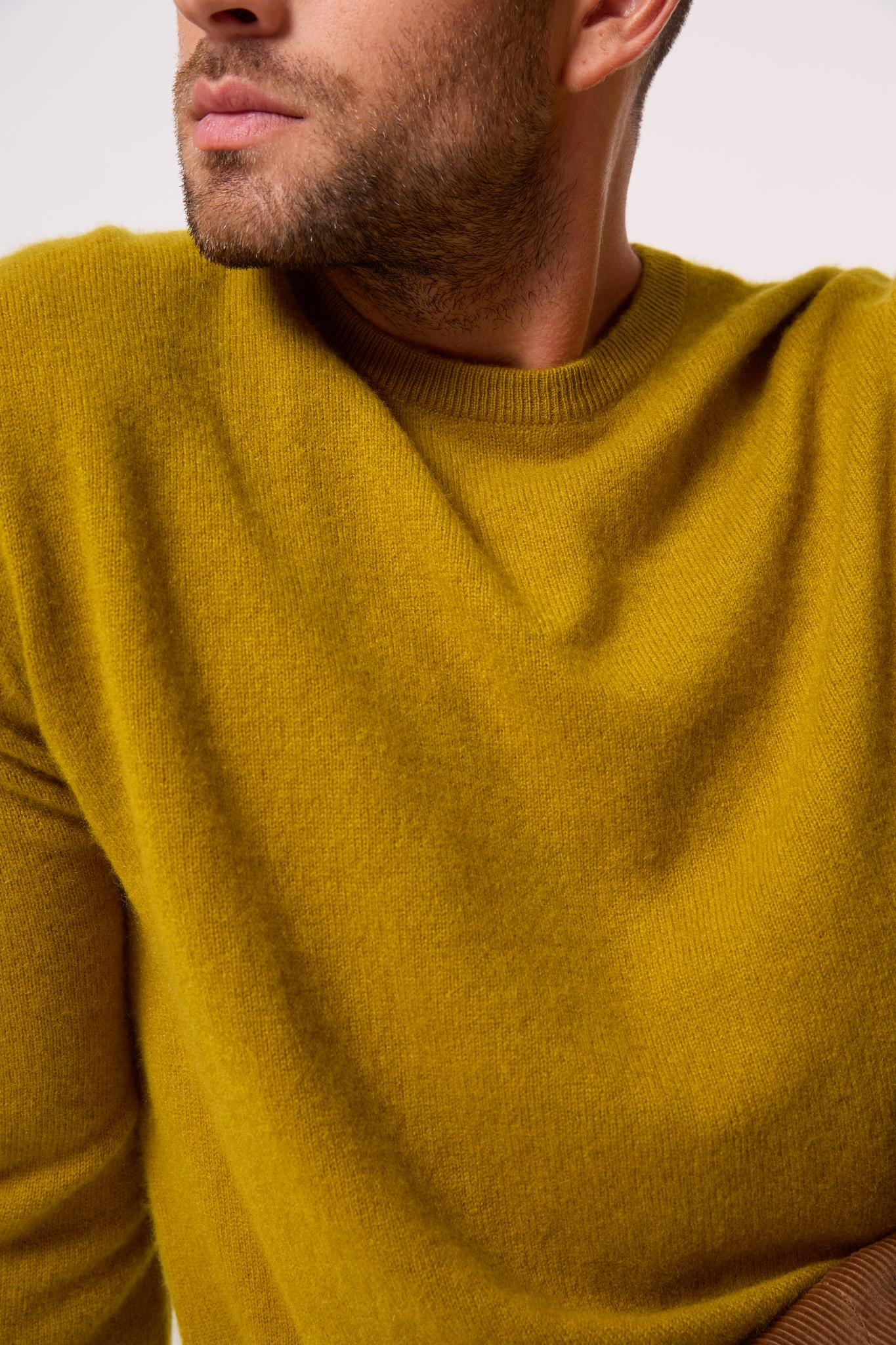 BLAKE pull col rond doré 100% cachemire