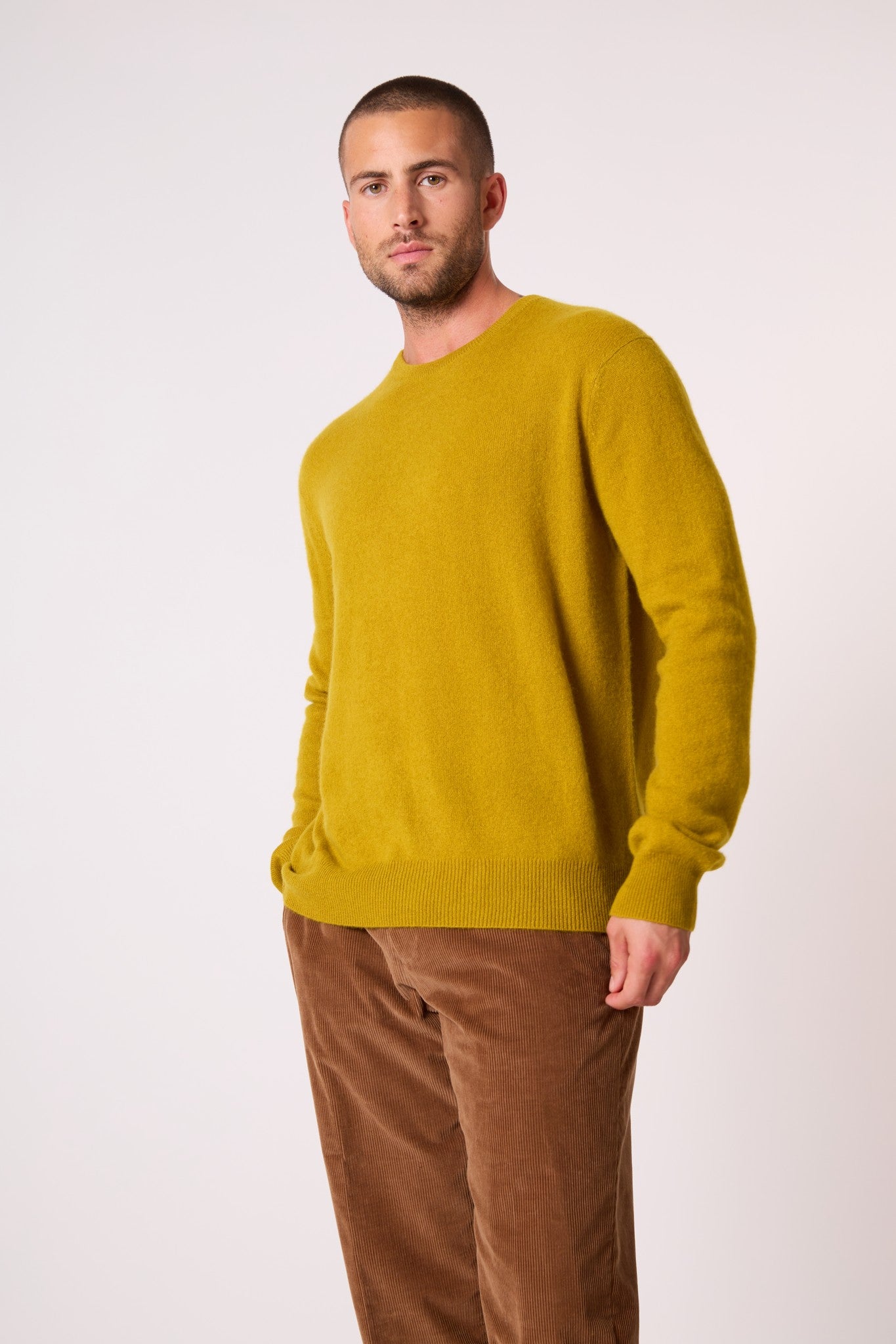 blake pull col rond doré 100% cachemire