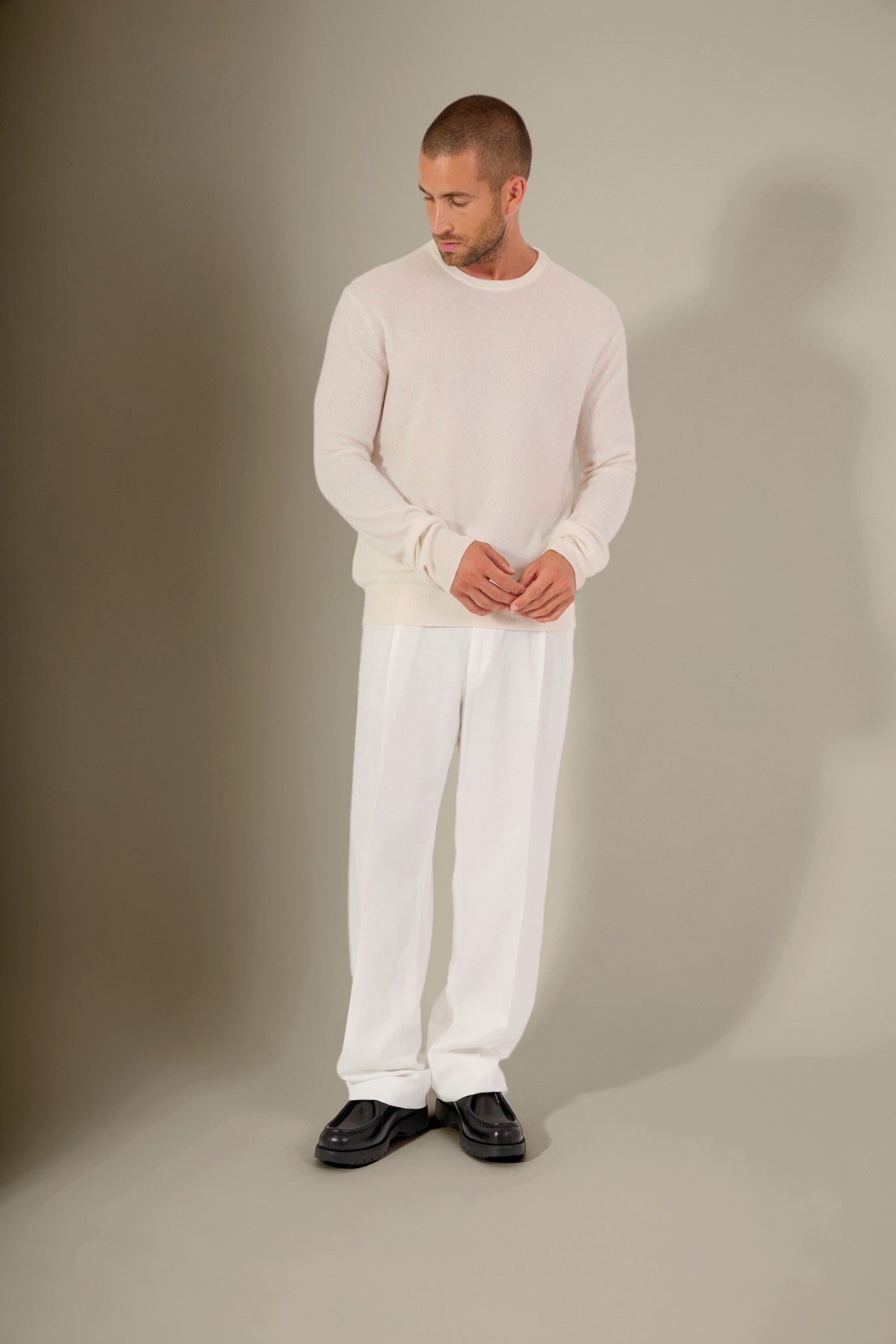 blake pull col rond ivoire 100% cachemire