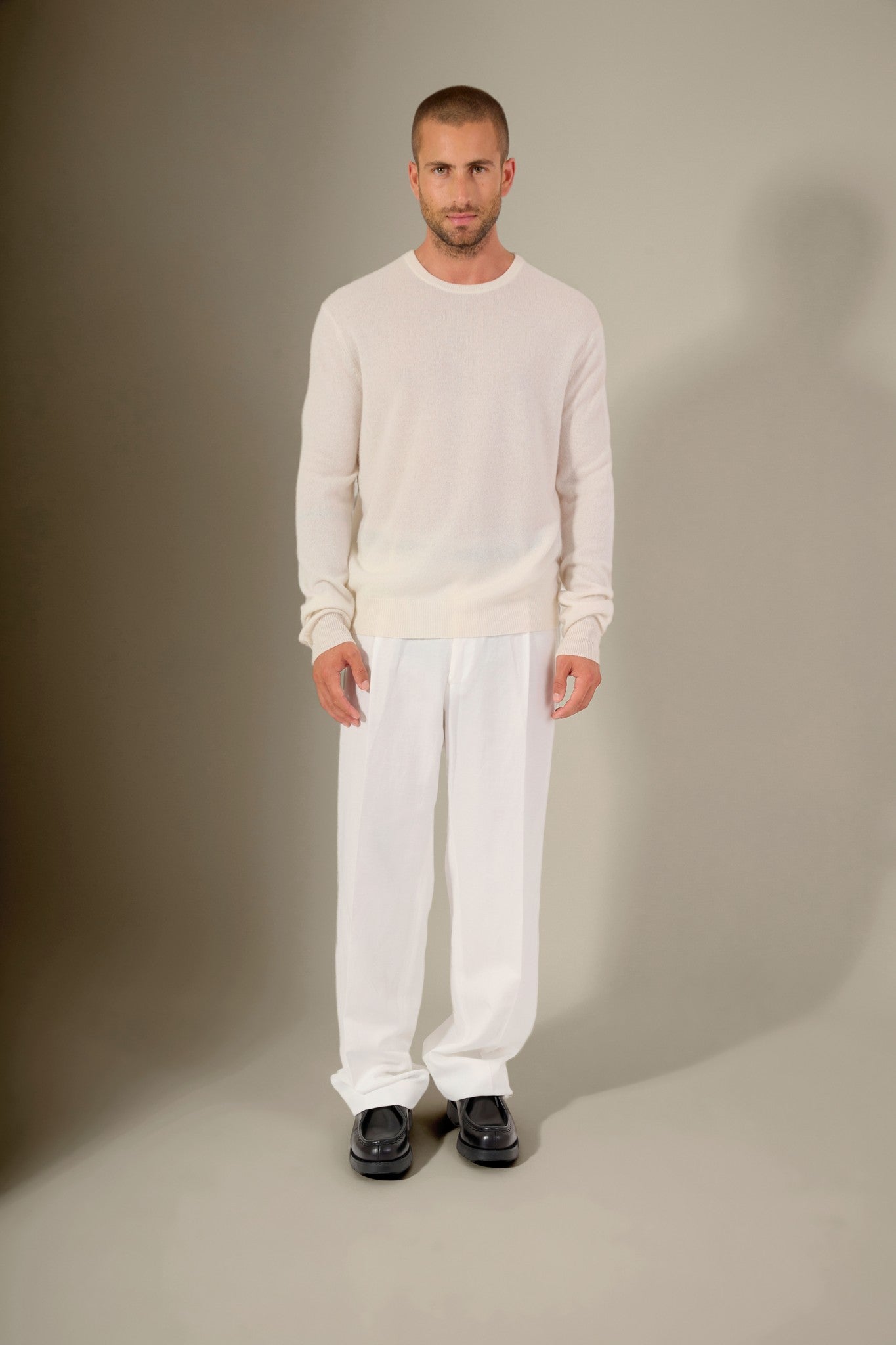 blake pull col rond ivoire 100% cachemire