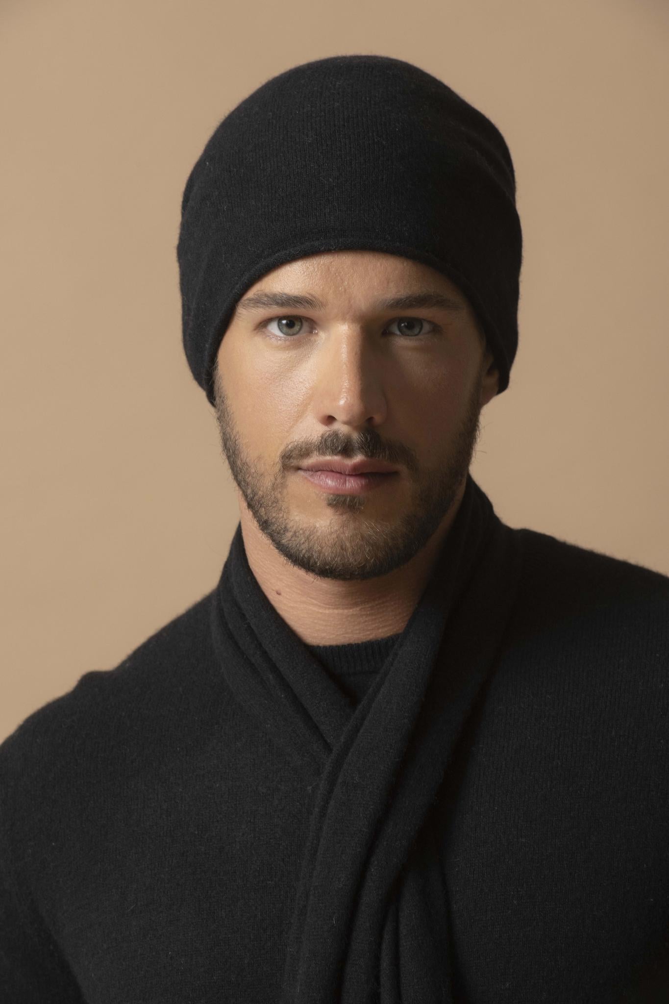 BLAKE pull col rond noir 100% cachemire