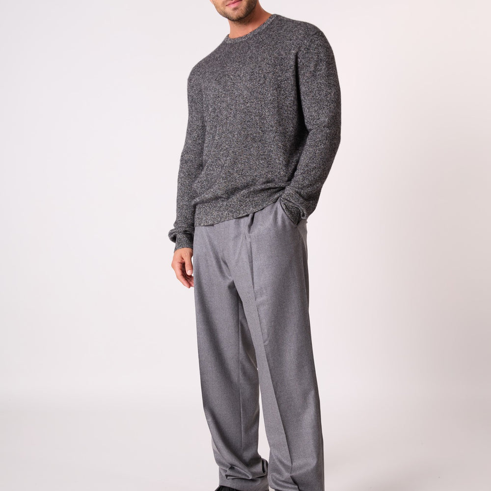 blake pull col rond noir/blanc 100% cachemire