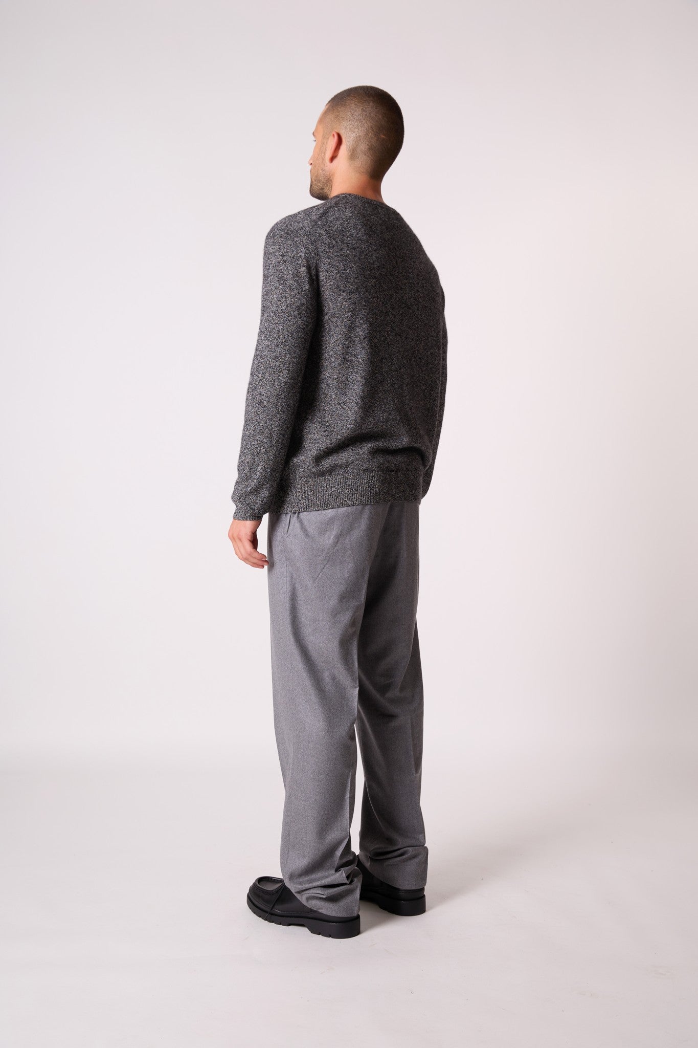 blake pull col rond noir/blanc 100% cachemire