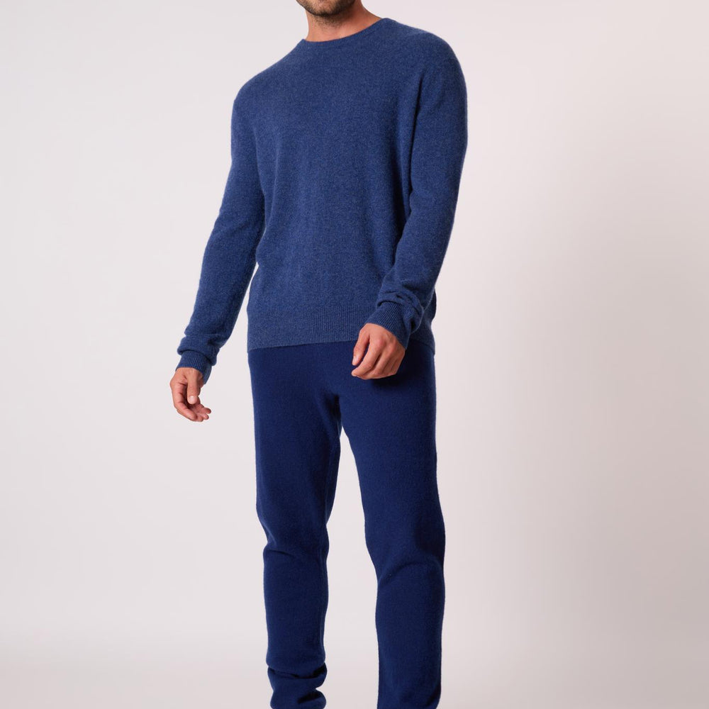 BLAKE pull col rond ocean chiné 100% cachemire