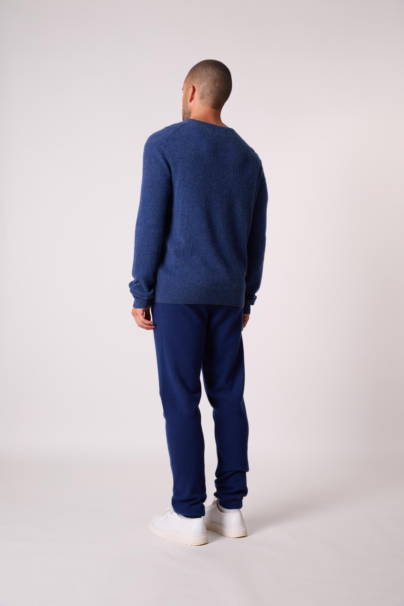 BLAKE pull col rond ocean chiné 100% cachemire