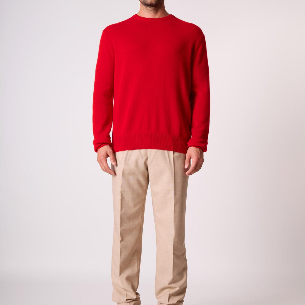 BLAKE pull col rond rouge 100% cachemire