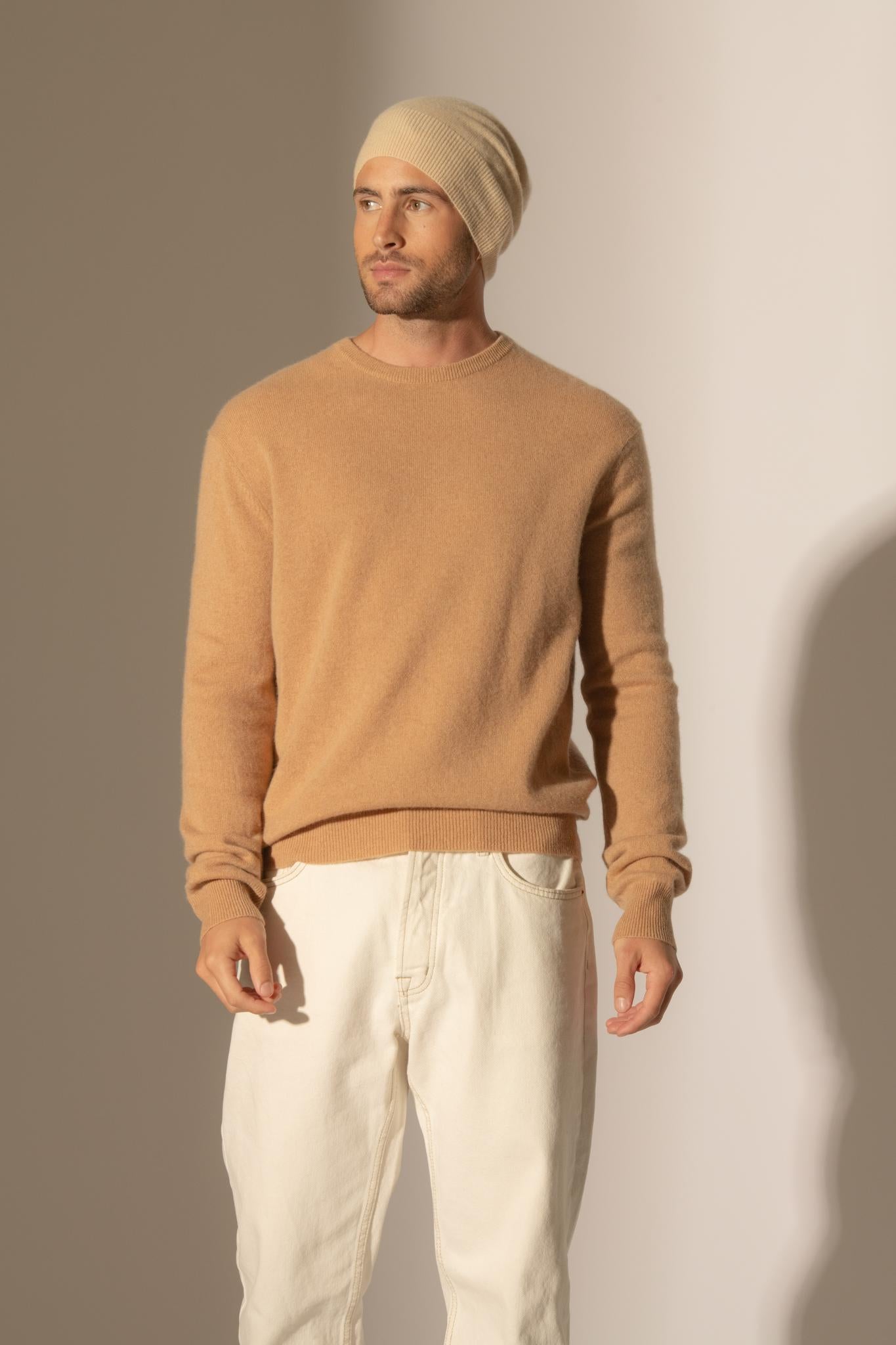 BLAKE pull col rond sahara 100% cachemire