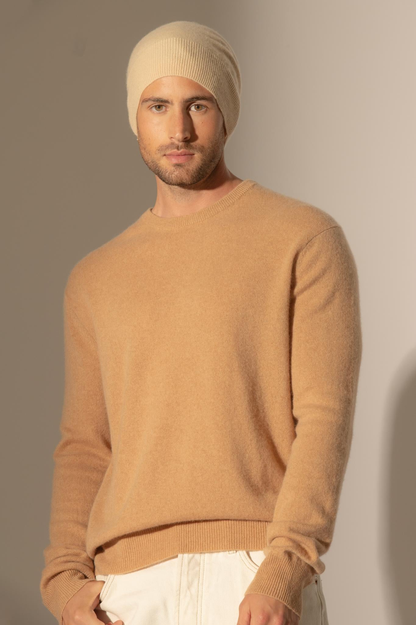 BLAKE pull col rond sahara 100% cachemire