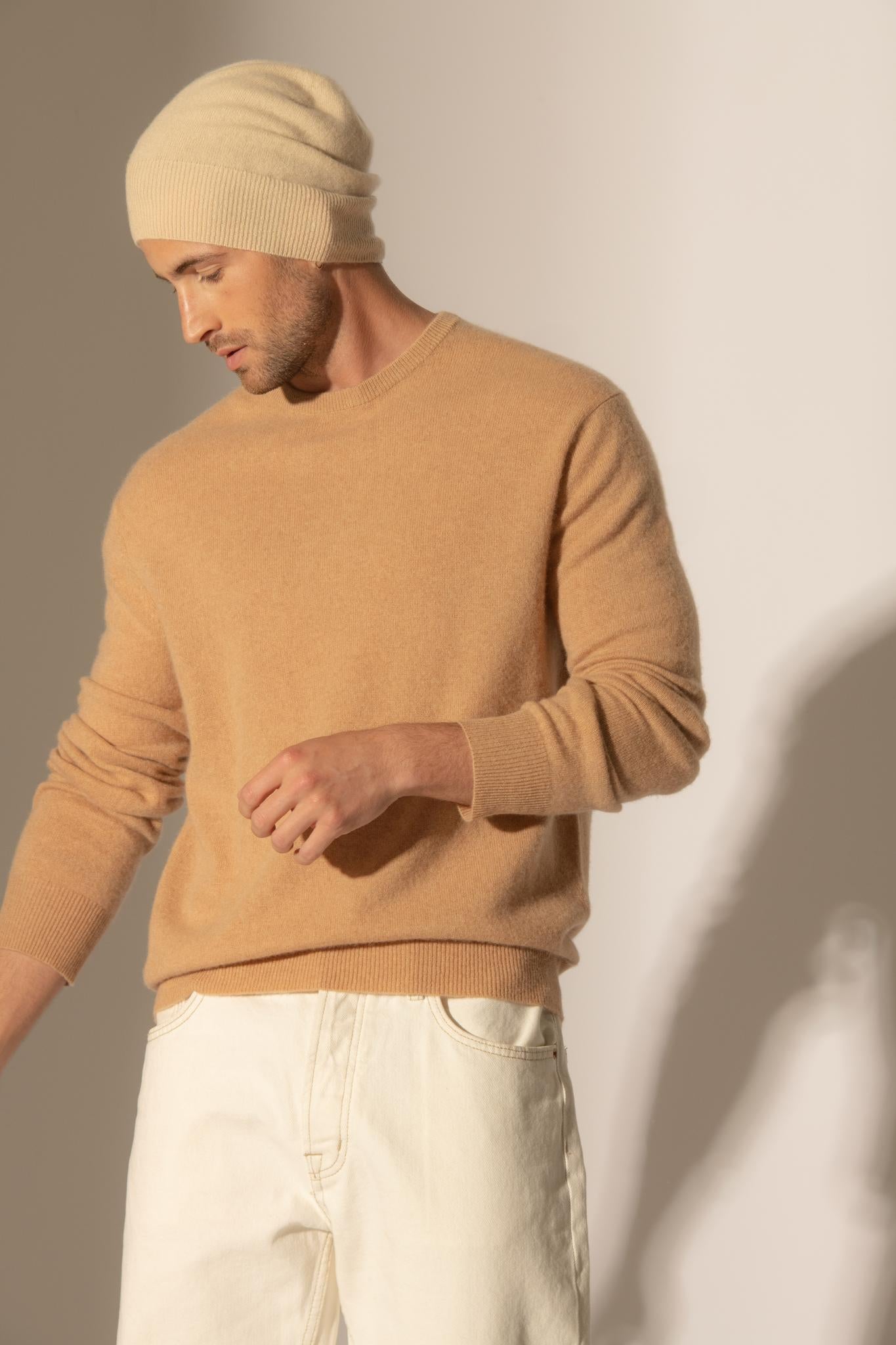 BLAKE pull col rond sahara 100% cachemire