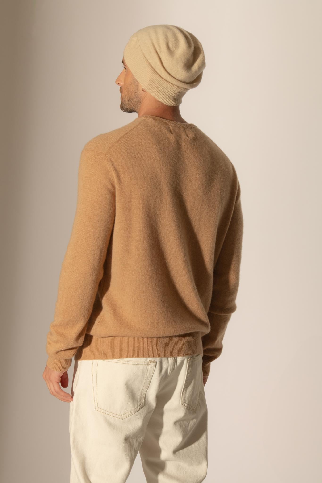 BLAKE pull col rond sahara 100% cachemire