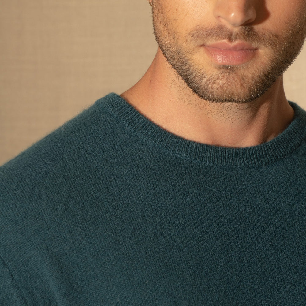 blake pull col rond vert canard 100% cachemire