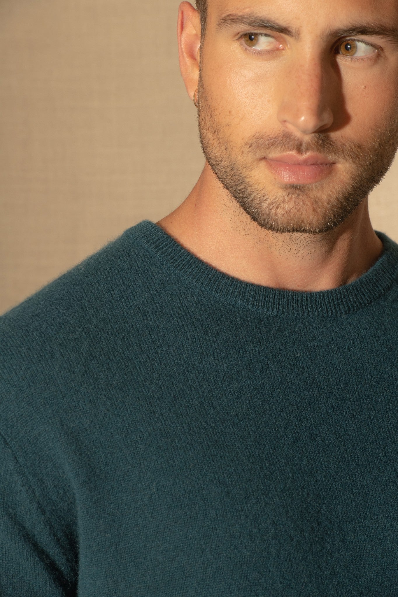 blake pull col rond vert canard 100% cachemire