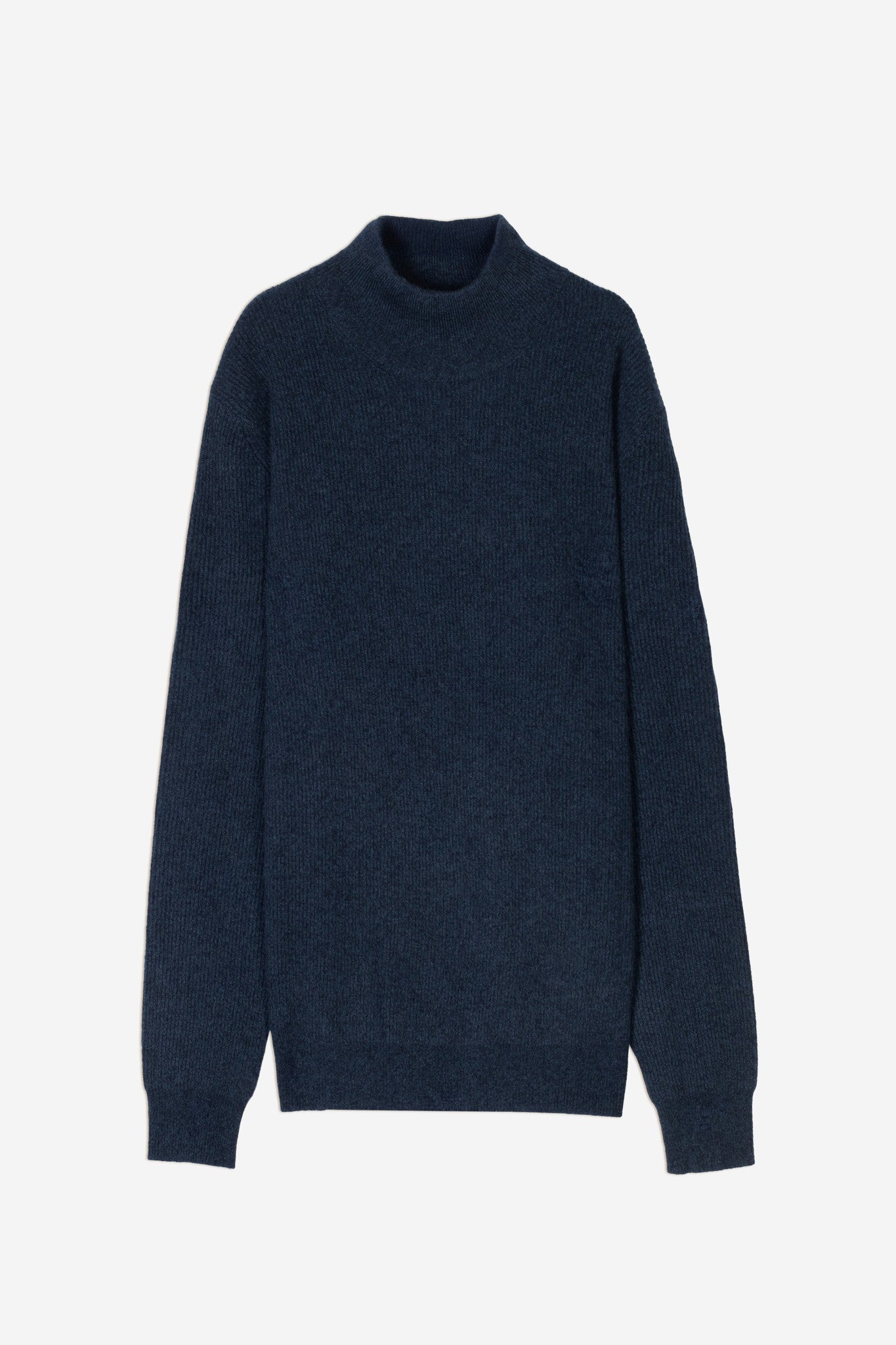 capri pull col montant bleu nuit chiné 100% cachemire