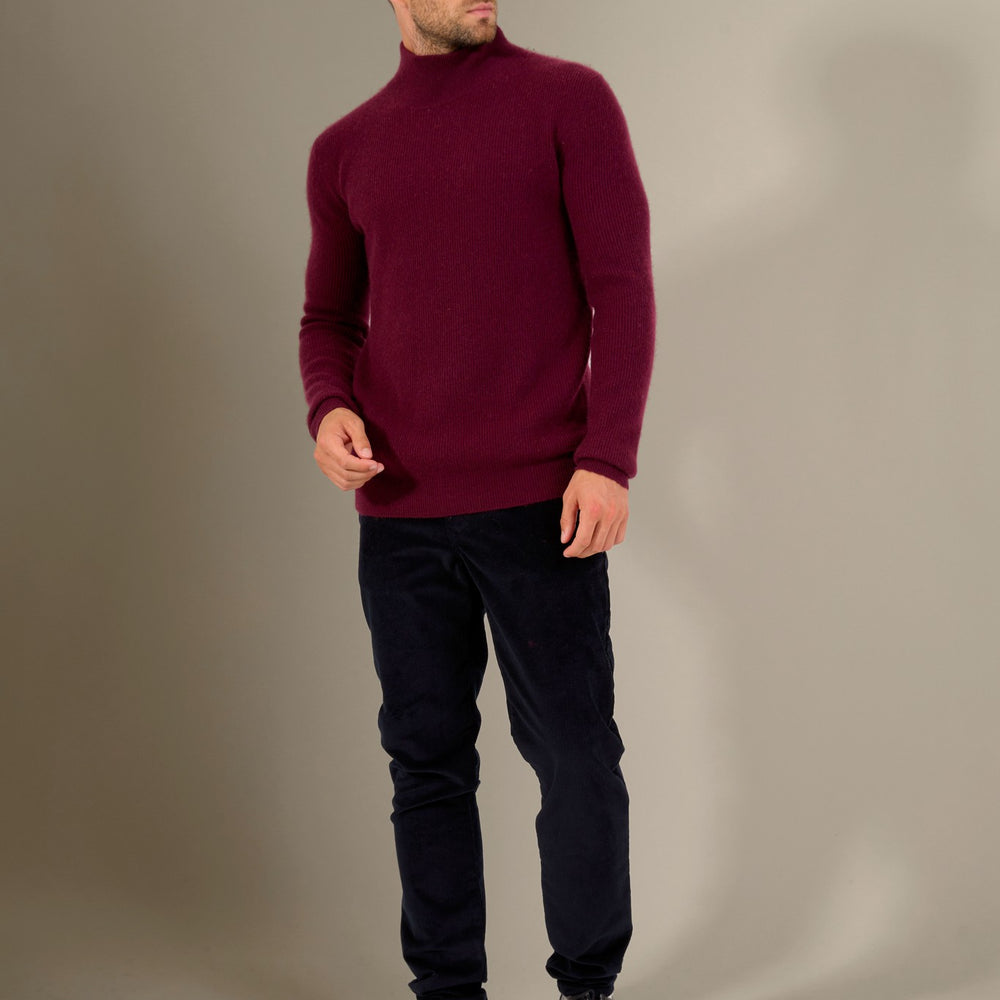 capri pull col montant mûre 100% cachemire