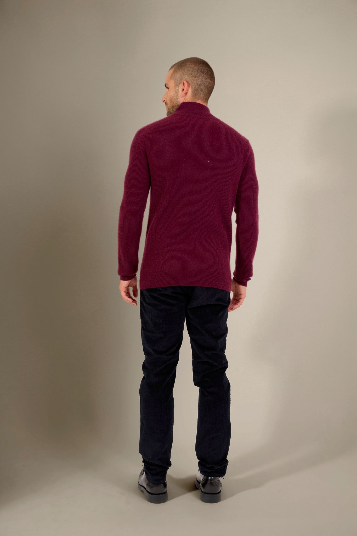 capri pull col montant mûre 100% cachemire