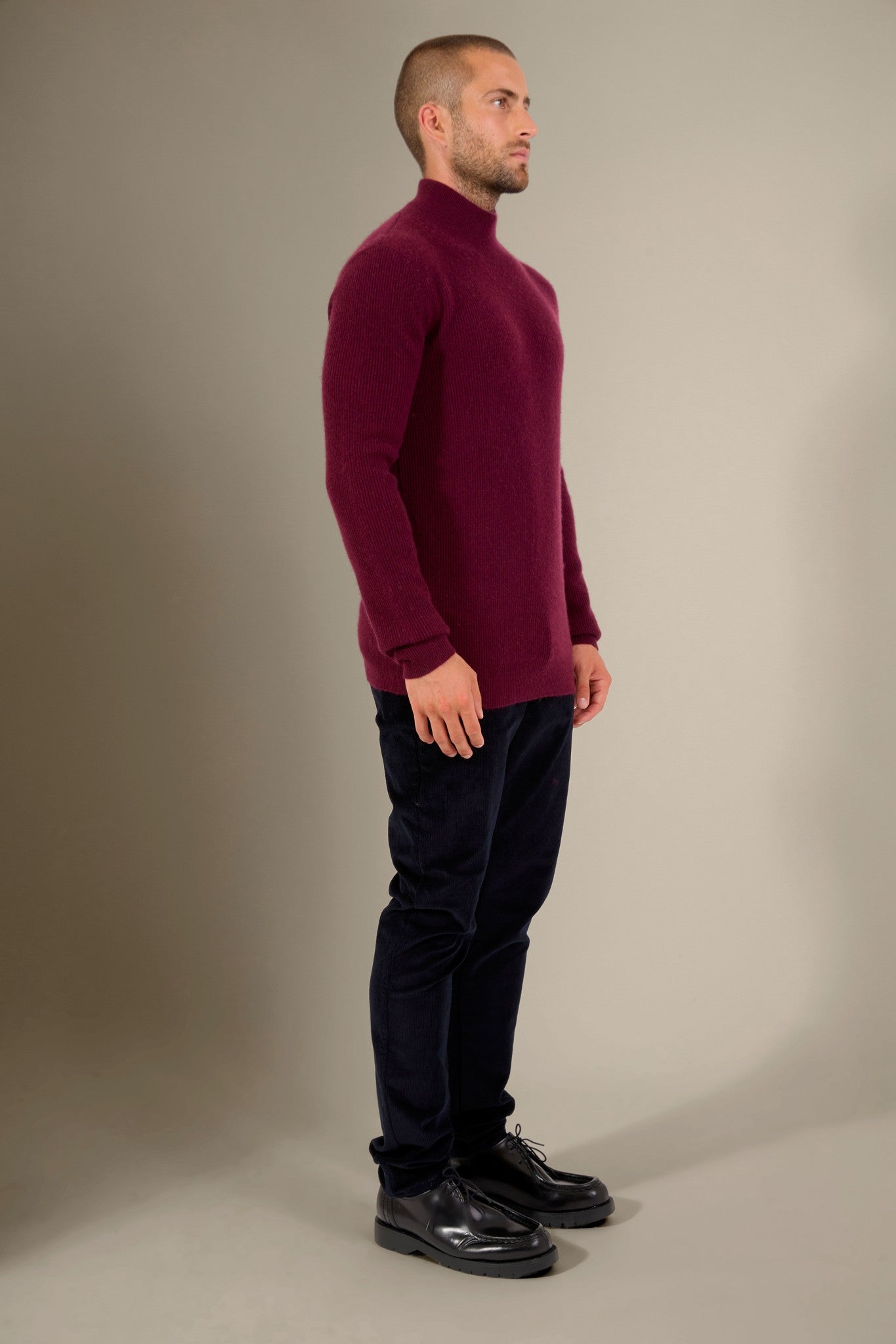 capri pull col montant mûre 100% cachemire