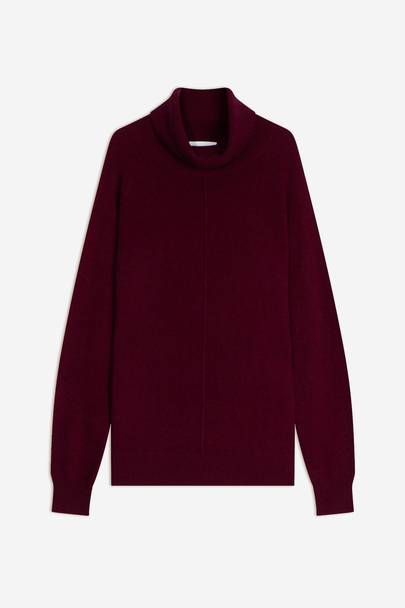 carrick pull col roulé bordeaux 100% cachemire